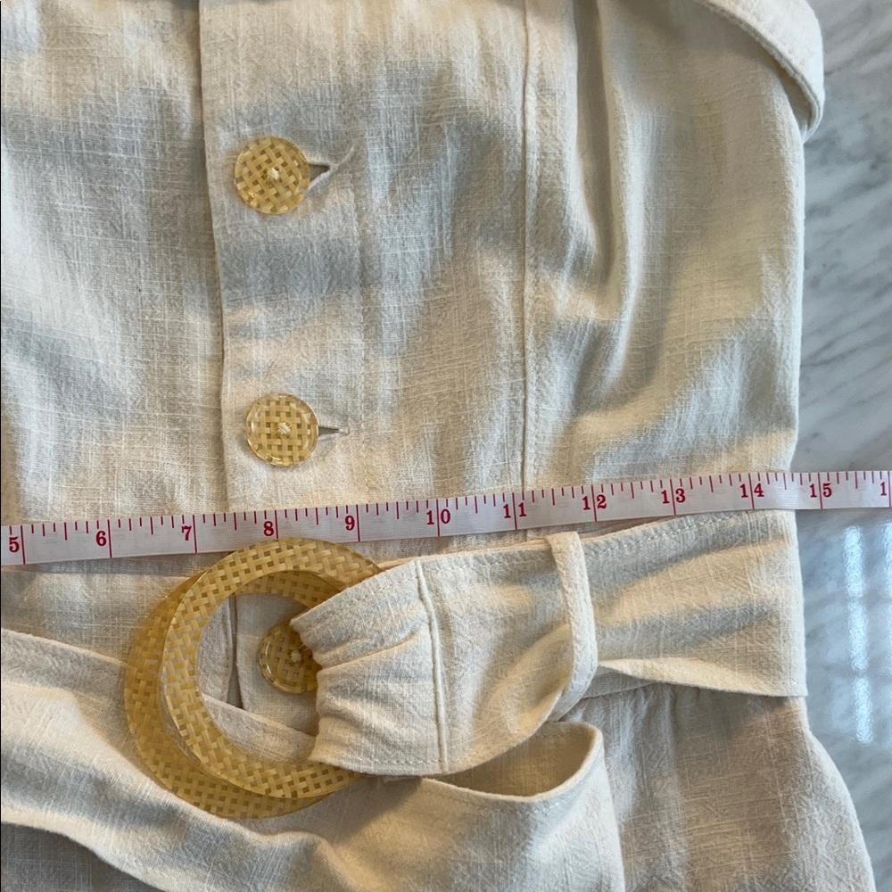 Anthropologie Linen Blend Cape Cod Sleeveless Jumpsuit with Belt - Picture 10 of 15